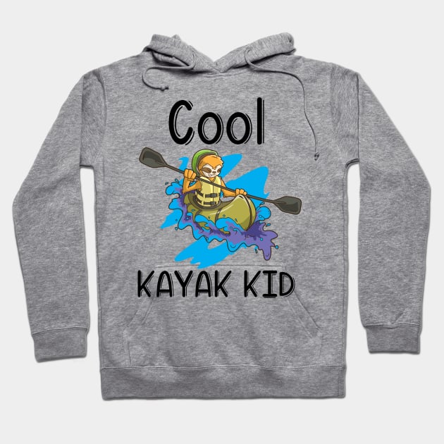 Kayak River Rafting Kids Gift Canoe Cat for Son and Daughter Hoodie by TellingTales